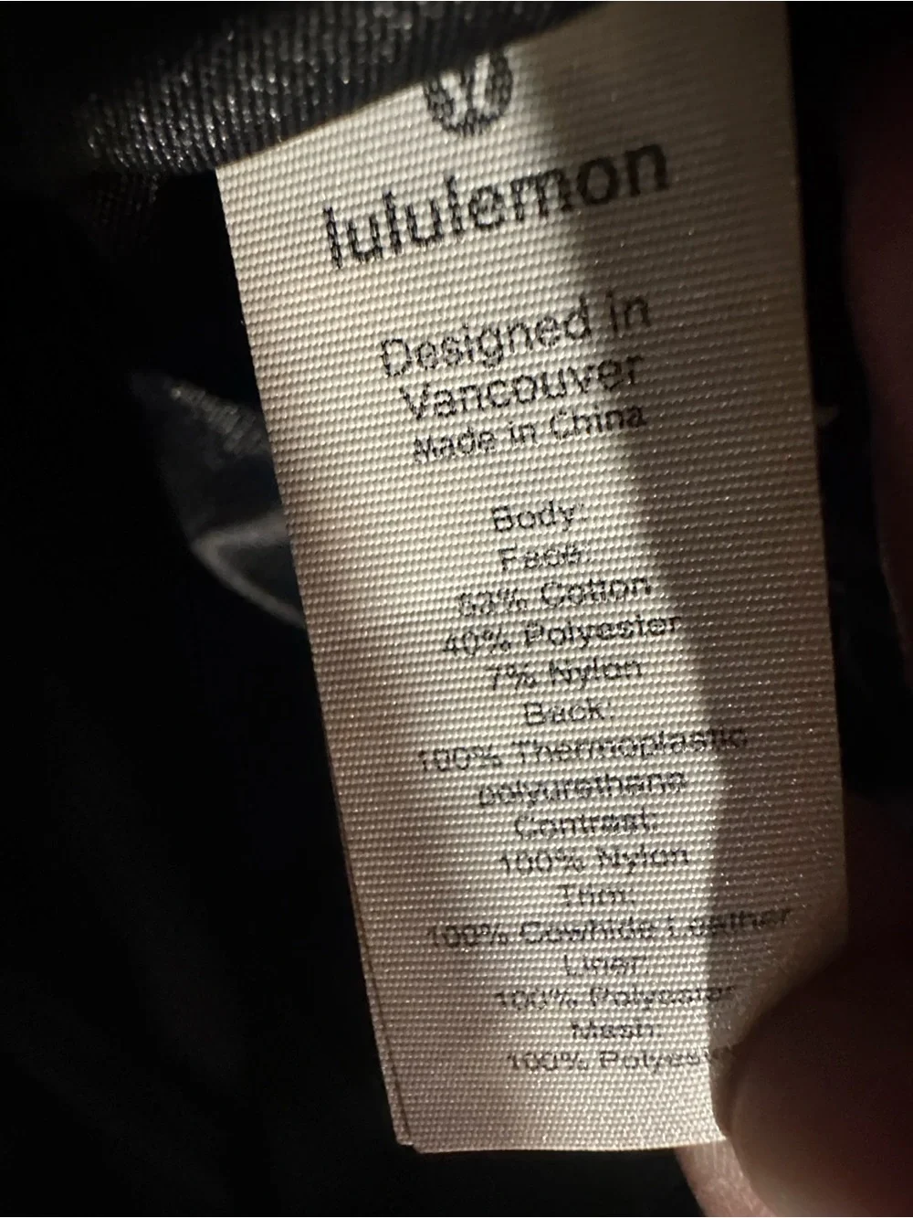 lululemon athletica Now and Always Black Shoulder Tote with Pebble Leather Trim